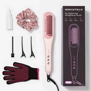 NIB Wavytalk Steamline Pro Steam Straightener Brush Pink